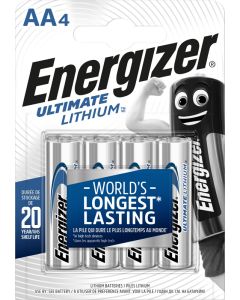 Energizer Ultimate Lithium AA / E91 / L91 Batterier (4 Stk. Förpackning)