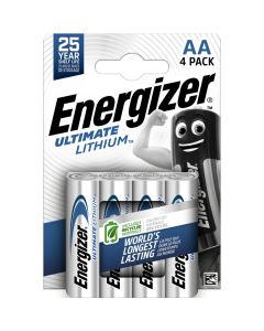 Energizer Ultimate Lithium AA / E91 / L91 Batterier (Förpackning med 4 st)