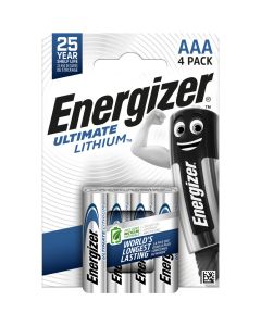 Energizer Ultimate Lithium AAA / E92 / L92-batterier (Förpackning med 4 st)
