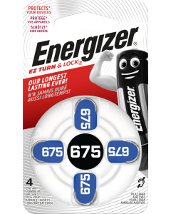 Energizer Hörapparat 675 Batterier (4 st. Förpackning)