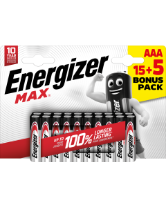 Energizer Max AAA / E92 Batterier (20 Stk. Blister) (15 5)