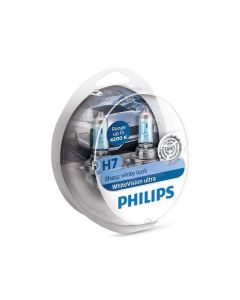 PHILIPS Bilglödlampa H7/W5W WhiteVision Ultra – 2-pack