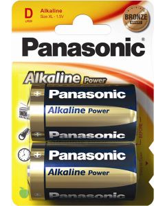 Panasonic Alkaline Power D/Mono-batterier 2 st. Blisterförpackning