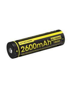 NITECORE  NL1826R - 18650 Batteri 2600mAh (med knop + Micro USB)