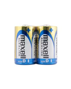 Maxell Alkaline D / LR20 krympbara batterier med lång livslängd - 2 st.