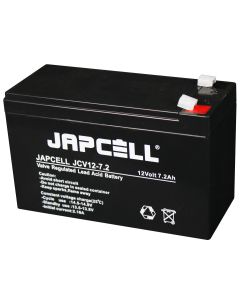 Japcell JCV12-7.2 F1 12V 7,2Ah AGM blybatteri (4,8mm) - Premium