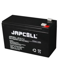 Japcell JC12-7.2 F2 12V 7,2Ah AGM blybatteri (6,3mm)