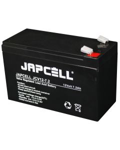 Japcell JCV12-7.2 F2 12V 7,2Ah AGM-blybatteri (6,3 mm) – Premium