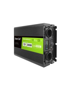 Green Cell Inverter med LCD-display för bil 12V till 230V, 2000W/4000W Pure Sine