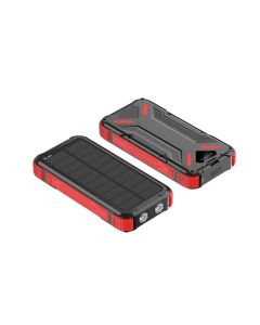 Outdoor powerbank med solcellepanel, 20.000 mAh