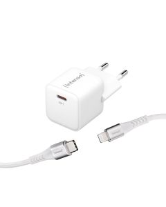 Intenso® USB-C GaN Power laddare 30W PD/QC inkl. USB-C till Lightning-kabel