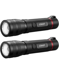 2 st Coast G60R 1000 lumen vattentät uppladdningsbar ficklampa