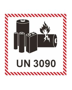 UN3090 Litium Metall UN-etikettrull 1500 stk. med 7,5 cm kjerne