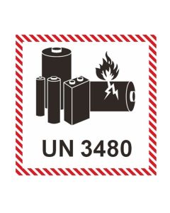 UN3480 Litiumjon UN-etikettrulle 1500 st med 7,5 cm kärna