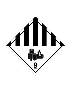 Klass 9A batteri UN-etikettrulle – 1500 st med 7,5 cm kärna