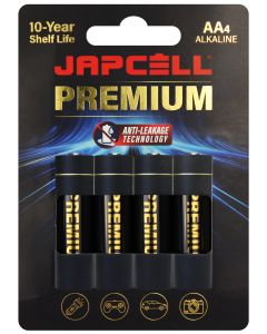 Japcell Premium AA alkaliska batterier - 4 st Blister