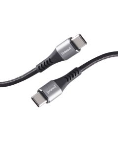 Intenso® USB-C 3.0 till USB-C laddnings- och datakabel, textil, svart, 1,5m