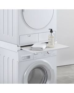Staplingsram med utdragbart hyllplan (8 kg) för tvättmaskin/torktumlare