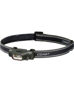 Coast LP30R kompakt uppladdningsbar pannlampa med rött och grönt ljus, 1100 lumen