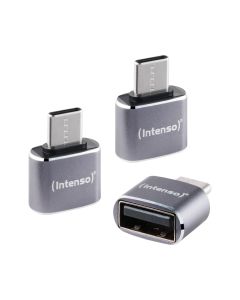 Intenso USB-A till USB-C adapter i aluminium - 3 st.