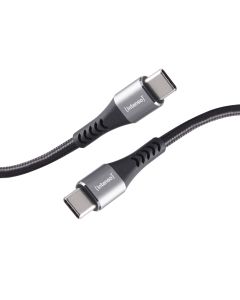 Intenso® USB-C till USB-C laddnings- och datakabel 60 W, textil, svart, 1 m