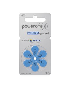 PowerOne P675 PR44 Wireless-godkända hörapparatbatterier – 6 st.