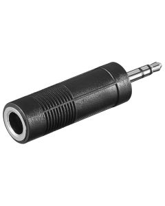 Ljudadapter 3,5 mm hane (3-pin, stereo) till 6,35 mm hona (3-pin, stereo)