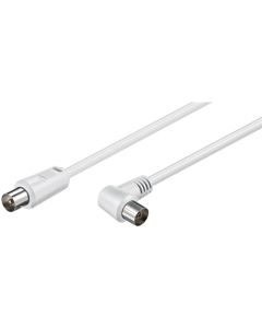 Antennkabel, vinkel, vit, 1,5 m 90°