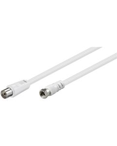 SAT/Antennkabel, vit, 2,5 m - F-hane -koxialhona