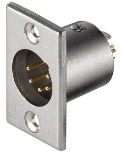 Mikrofonchassikontakt hane med guldbelagda pins
