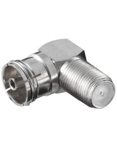 Vinkeladapter: F-hona - koxial hona 90° - Zink