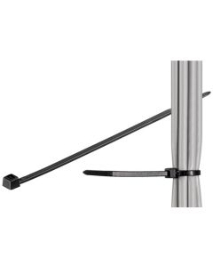 Kabel tie, vädertålig nylon, svart - 280 mm, 4.5 mm (100 st.)