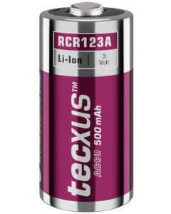 CR123A Li-Ion till uppladdningsbart batteri - 3V 500 mAh