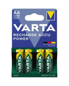 VARTA 2600 mAh AA / R06 / Mignon Professional Uppladdningsbara batterier (4 st.)