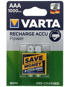 VARTA Professional AAA / R03 / Micro uppladdningsbara batterier (2 st.) 1000 mAh