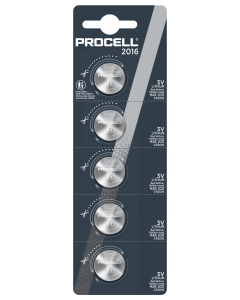 Duracell Procell CR2016 Lithium knappcellsbatteri - 5 St. Blisterförpackning