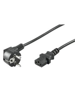 Strömsladd, vinklad, 2 m, svart