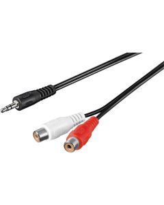 3,5 mm 2 x RCA adapterkabel 1,5 m