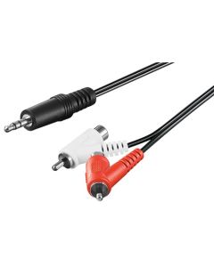 3,5 mm 2 x RCA adapterkabel 1,5 m