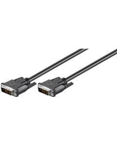 DVI-D FullHD-kabel Enkel link, svart, 2 m