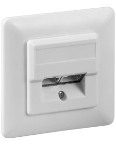 CAT 5e nätverksuttag (2xRJ45) snett snitt, vit