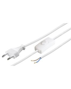 Euro-sladd med på/av-knapp, montera själv, 1,5 m, vit