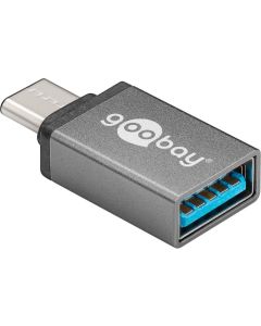 USB-C adapter &#150; USB 3,0 A port, grå,
