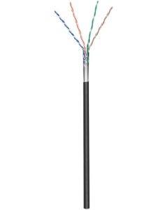 CAT 5e utomhusnätverkskabel, F/UTP, svart, 100 m kabelrulle