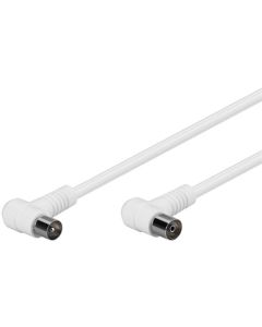 Antennkabel, vinkel, vit, 1,5 m