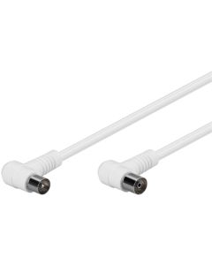 Antennkabel, vinkel, vit, 5 m