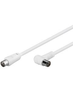 Antennkabel, vinkel, vit, 1,5 m