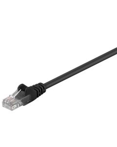 CAT 5e patchkabel, U/UTP, svart, 0,5 m