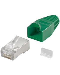 CAT 5e RJ45-kontakt skärmad med böjskydd, grön - 1 pcs.