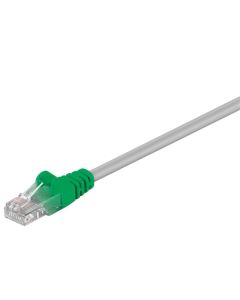 CAT 5e korskopplad patchkabel, U/UTP, grå-grön, 2 m